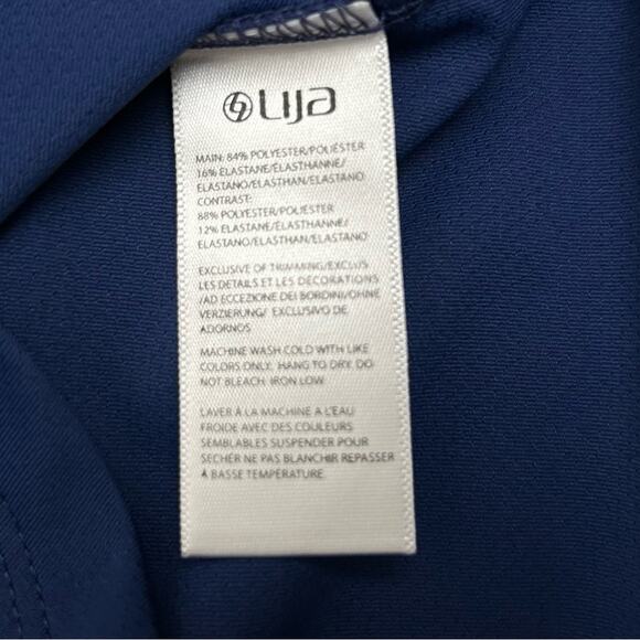 Lija Tennis Tank Womens Size XS Navy Blue Decorative Banding Athleisure Yoga Run - Picture 9 of 9